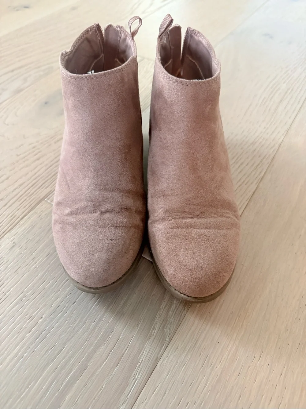Old Navy Dusty Pink Kids Suede Ankle Boots